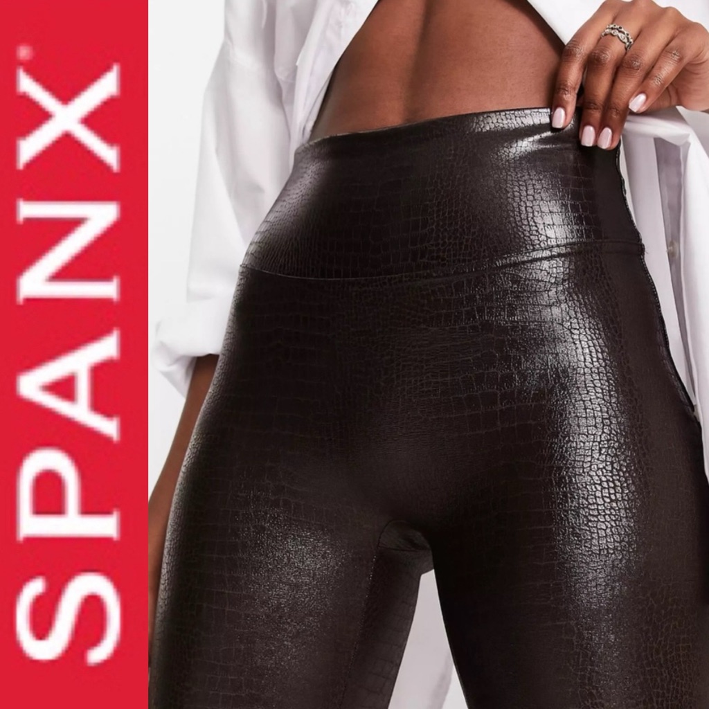 Spanx Croc Faux Leather Leggings Size S Nwot